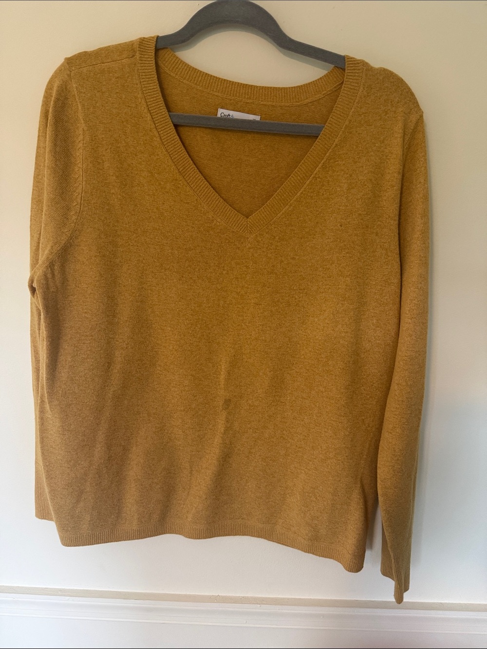 croft & barrow V-Neck Sweater in Mustard Yellow